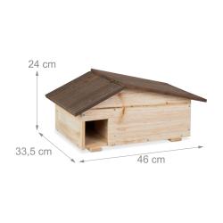Abri pour h&eacute;rissons double protection ext&eacute;rieur 24 x 46 x 33,5 cm en bois de pin naturel 13_0015960