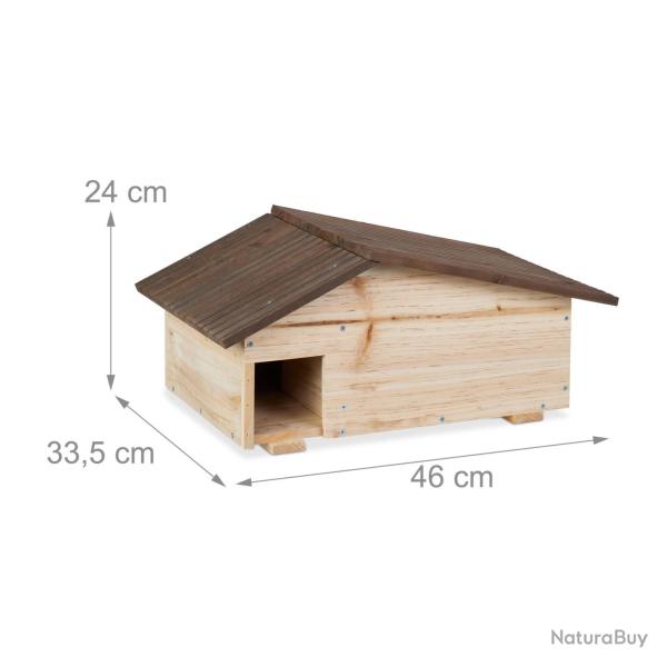 Abri pour h�rissons double protection ext�rieur 24 x 46 x 33,5 cm en bois de pin naturel 13_0015960