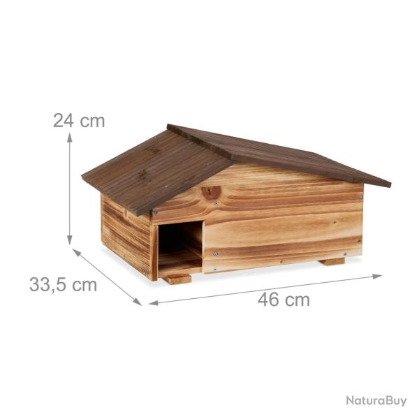 Abri pour h�rissons double protection ext�rieur 24 x 46 x 33,5 cm en bois de pin naturel 13_0015961