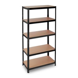 &Eacute;tag&egrave;re de rangement charge lourde ajustable 180 x 90 x 45 cm usage garage jardin en MDF noir 13_00