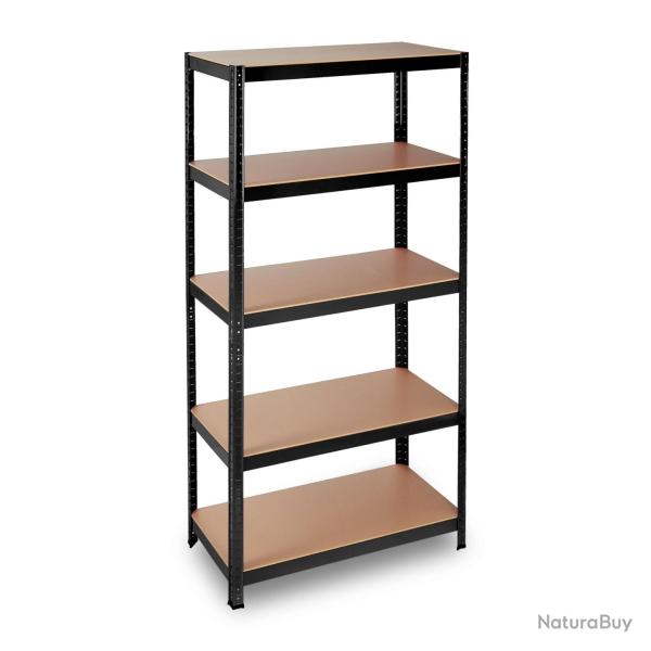 �tag�re de rangement charge lourde ajustable 180 x 90 x 45 cm usage garage jardin en MDF noir 13_00