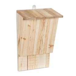 Abri &agrave; chauves-souris en bois non trait&eacute; 30 x 20 x 15 cm avec planche d'atterrissage style naturel