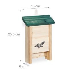 Abri &agrave; chauve-souris ext&eacute;rieur design esth&eacute;tique 25 x 20 x 15 cm en bois de sapin naturel 13_0007564