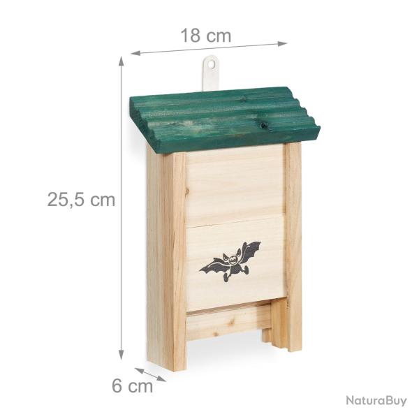 Abri � chauve-souris ext�rieur design esth�tique 25 x 20 x 15 cm en bois de sapin naturel 13_0007564