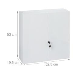 Armoire &agrave; pharmacie m&eacute;dicale murale s&eacute;curis&eacute;e avec 11 casiers 90 x 40 x 20 cm en acier blanc 13_000