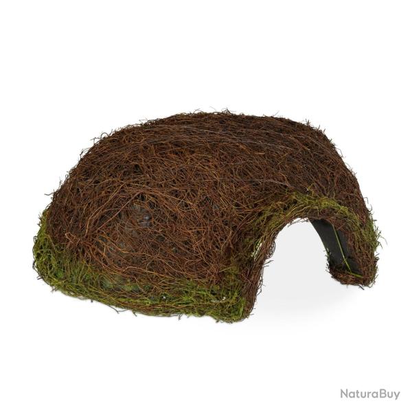 Abri de jardin h�risson iglu en forme de coupole 80 x 60 x 50 cm protection hiver nature en rotin m