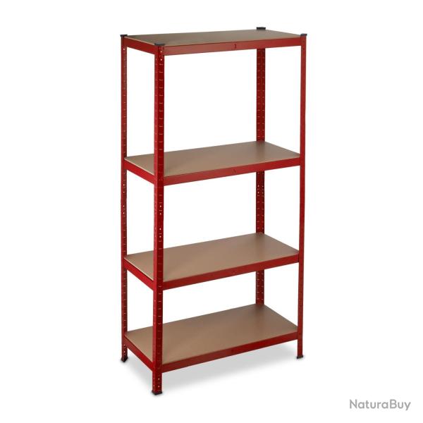 �tag�re de rangement charge lourde 150 x 70 x 30 cm avec 4 niveaux r�glables en acier rouge 13_0009