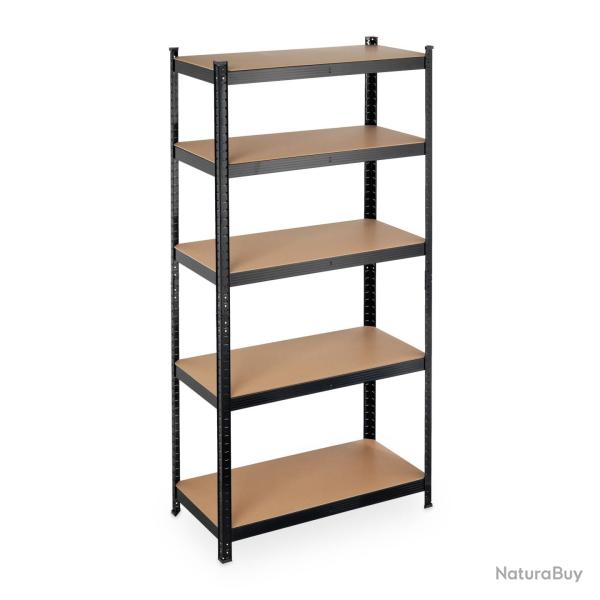 �tag�re � charge lourde modulable 180 x 90 x 45 cm pour garage atelier rangement en MDF noir 13_001