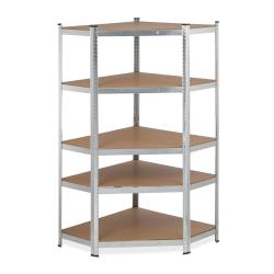 &Eacute;tag&egrave;re d'angle &agrave; charge lourde ajustable 5 niveaux garage cave 75 x 33 x 33 cm en MDF galvanis&eacute; 13