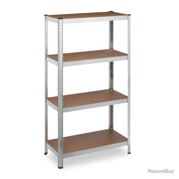 Etag�re � charge lourde modulable 157 x 80 x 40 cm pour garage atelier rangement en MDF argent� 13_