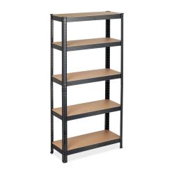 &Eacute;tag&egrave;re &agrave; charge lourde modulable garage stockage 150 x 75 x 30 cm en acier noir 13_0010038