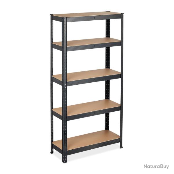 �tag�re � charge lourde modulable garage stockage 150 x 75 x 30 cm en acier noir 13_0010038