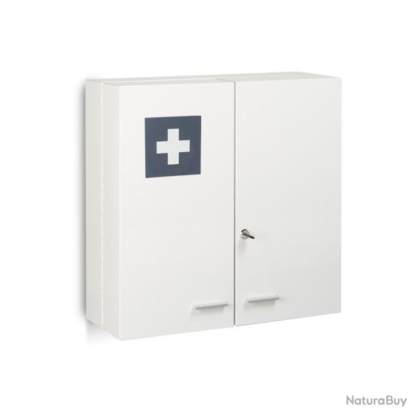 Armoire � pharmacie verrouillable � fixer design contemporain pour salle de bain 53 x 53 x 21,5 cm