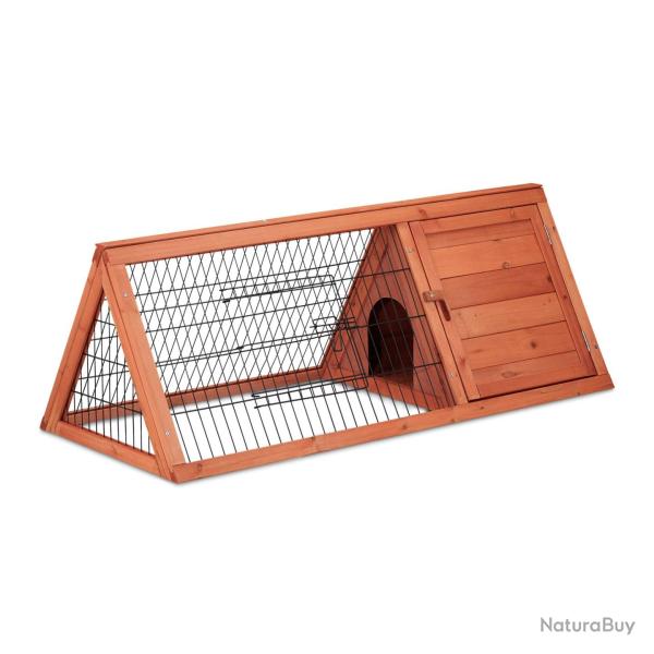 Clapier � lapin avec enclos ext�rieur int�rieur 80 x 50 x 50 cm facile d'acc�s compacte en bois nat