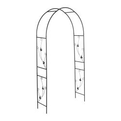 Arche &agrave; rosiers en fer noir 200 x 80 cm support d&eacute;coratif robuste style romantique ambiance jardin