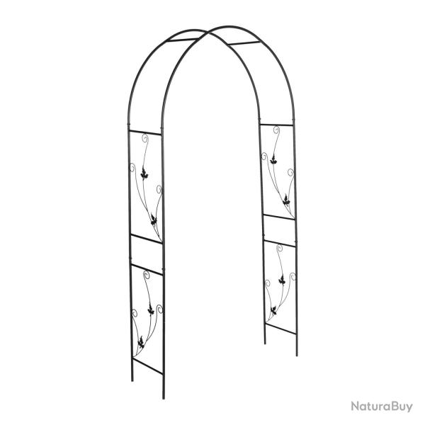 Arche � rosiers en fer noir 200 x 80 cm support d�coratif robuste style romantique ambiance jardin