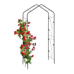 Arche &agrave; rosiers ornement&eacute;e vintage jardin support pour plantes grimpantes 200 x 100 x 50 cm en m&eacute;ta