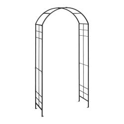 Arche &agrave; rosiers d&eacute;corative jardin 200 x 100 x 30 cm en m&eacute;tal noir 13_0012336