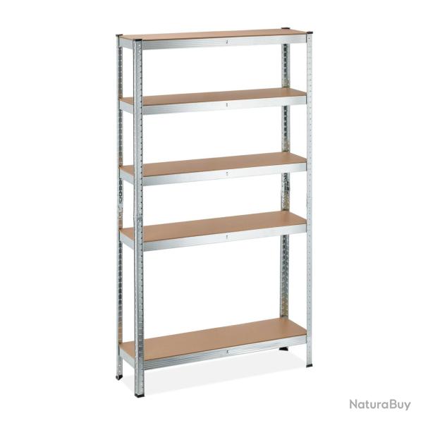 �tag�re de stockage � charge lourde 5 niveaux garage atelier 90 x 60 x 30 cm en m�tal argent� 13_00