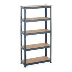 &Eacute;tag&egrave;re de stockage &agrave; charge lourde 5 niveaux r&eacute;glables 75 x 30 x 190 cm en MDF anthracite 13_00123