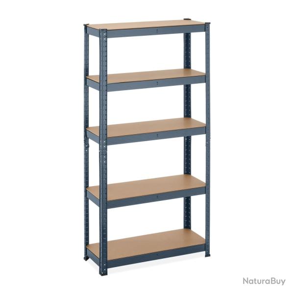 �tag�re de stockage � charge lourde 5 niveaux r�glables 75 x 30 x 190 cm en MDF anthracite 13_00123