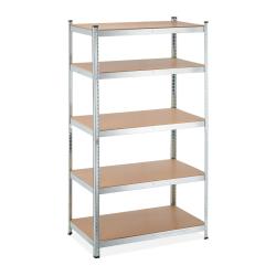 &Eacute;tag&egrave;re &agrave; charge lourde modulable garage 180 x 100 x 60 cm espace de rangement pratique en MDF gris