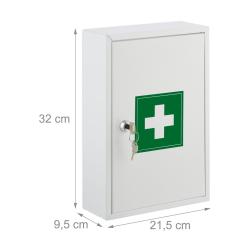 Armoire &agrave; pharmacie murale verrouillable 60 x 40 x 15 cm rangement s&eacute;curis&eacute; style sobre en m&eacute;tal bl