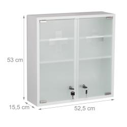 Armoire &agrave; pharmacie murale verrouillable 3 compartiments rangement optimal style moderne 80 x 60 x