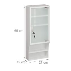 Armoire &agrave; pharmacie murale verrouillable 5 compartiments rangement s&eacute;curis&eacute; style moderne en m&eacute;tal
