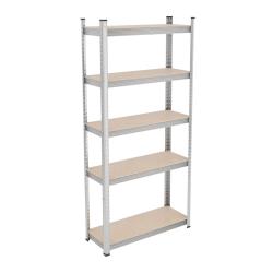 Etag&egrave;re &agrave; charge lourde r&eacute;glable 5 niveaux pour garage cave 90 x 40 x 180 cm en acier galvanis&eacute; gri