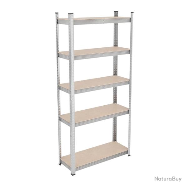 Etag�re � charge lourde r�glable 5 niveaux pour garage cave 90 x 40 x 180 cm en acier galvanis� gri