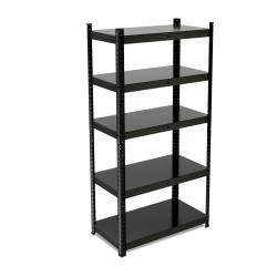 &Eacute;tag&egrave;re de rangement &agrave; charge lourde 5 niveaux r&eacute;glables 75 x 30 x 180 cm en acier noir 13_0014285