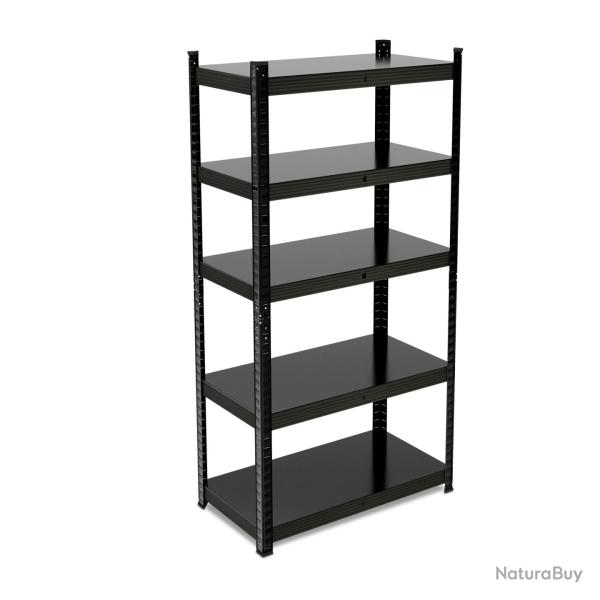 �tag�re de rangement � charge lourde 5 niveaux r�glables 75 x 30 x 180 cm en acier noir 13_0014285