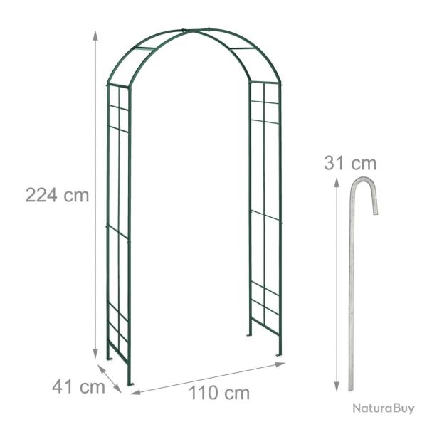 Arche � rosiers en m�tal d�corative jardin 240 x 150 x 30 cm support pour plantes grimpantes en fer