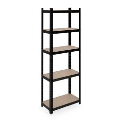 &Eacute;tag&egrave;re &agrave; charge lourde modulable 5 niveaux r&eacute;glables cave garage 90 x 40 x 180 cm en acier noir 13