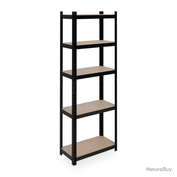 �tag�re � charge lourde modulable 5 niveaux r�glables cave garage 90 x 40 x 180 cm en acier noir 13