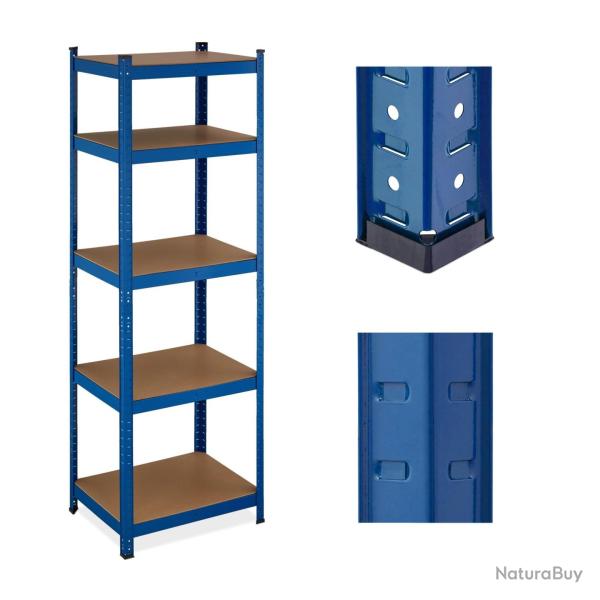 �tag�re � charges lourdes modulable rangement garage 180 x 60 x 45 cm en acier bleu 13_0014772