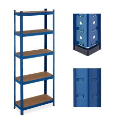 &Eacute;tag&egrave;re &agrave; charge lourde 5 niveaux rangement garage 194 x 90 x 40 cm en acier bleu 13_0014782