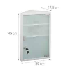 Armoire &agrave; pharmacie murale moderne avec 3 compartiments pour espace optimis&eacute; 45 x 30 x 17,5 cm en a