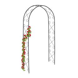 Arche de jardin d&eacute;corative support plantes ornementales 200 x 100 x 40 cm en acier noir 13_0016818