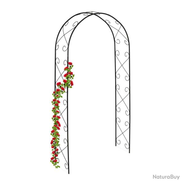 Arche de jardin d�corative support plantes ornementales 200 x 100 x 40 cm en acier noir 13_0016818