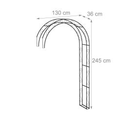 Arche de jardin d&eacute;corative en m&eacute;tal 200 x 100 x 40 cm pour plantes grimpantes design romantique en
