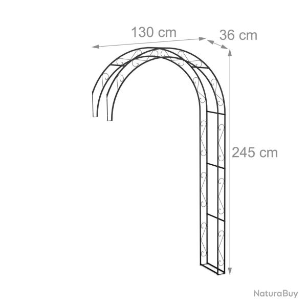 Arche de jardin d�corative en m�tal 200 x 100 x 40 cm pour plantes grimpantes design romantique en
