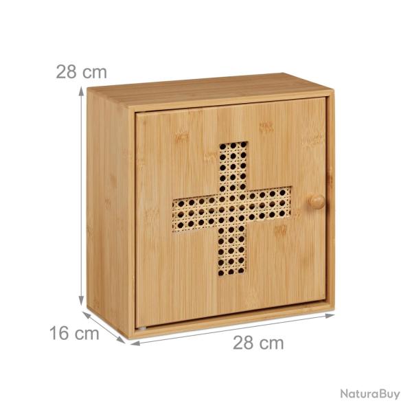 Armoire � pharmacie d�corative pratique salle de bain 2 compartiments en bois blanc 13_0016891