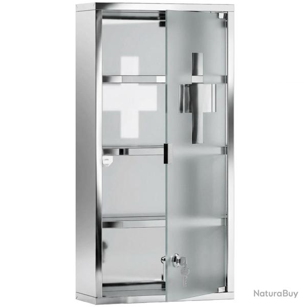 Armoire � pharmacie murale salle de bain 30 x 12 x 60 cm rangement 4 niveaux serrure int�gr�e �pur�