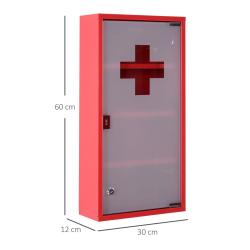 Armoire &agrave; pharmacie murale 30 x 12 x 60 cm verrouillable s&eacute;curit&eacute; enfants 3 &eacute;tag&egrave;res design moderne