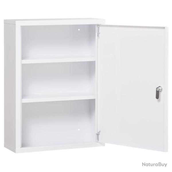 Armoire � pharmacie murale 40 x 15 x 53.5 cm verrouillable 2 cl�s 3 niveaux pour salle de bain mode