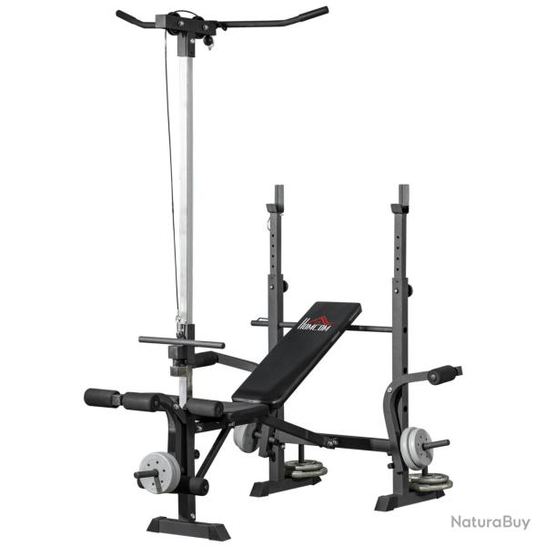 Banc de musculation multifonction tout en un 180 x 134 x 200 cm dossier r�glable poulie int�gr�e mo