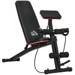 Banc de musculation pliable inclinable &agrave; domicile 160 x 54 x 106 cm assise rembourr&eacute;e design contem