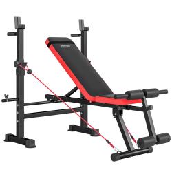 Banc de musculation complet 147 x 109 x 122 cm dossier 8 positions assise 3 positions charge 420 kg